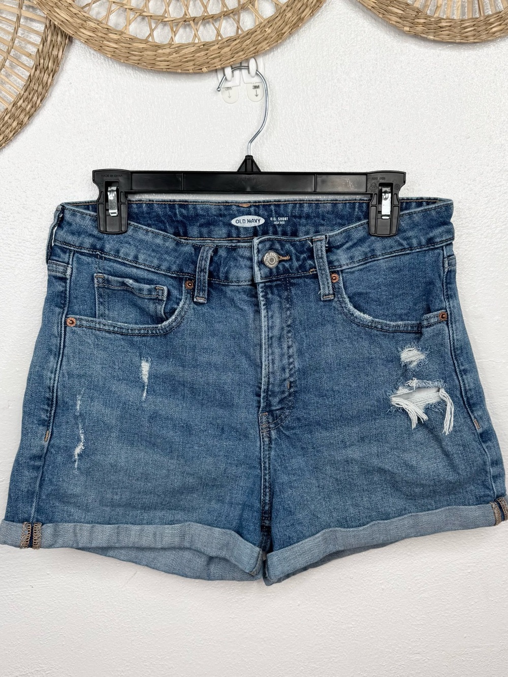 Old Navy Women's Distressed Denim Shorts - Blue